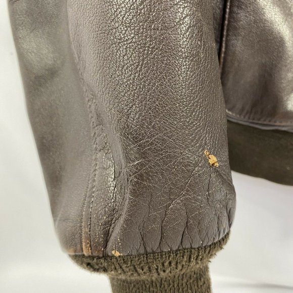 Cooper Type A-2 Brown Goat Skin Leather Flight USA Made Bomber Jacket Men’s SOLD - Picture 3 of 13